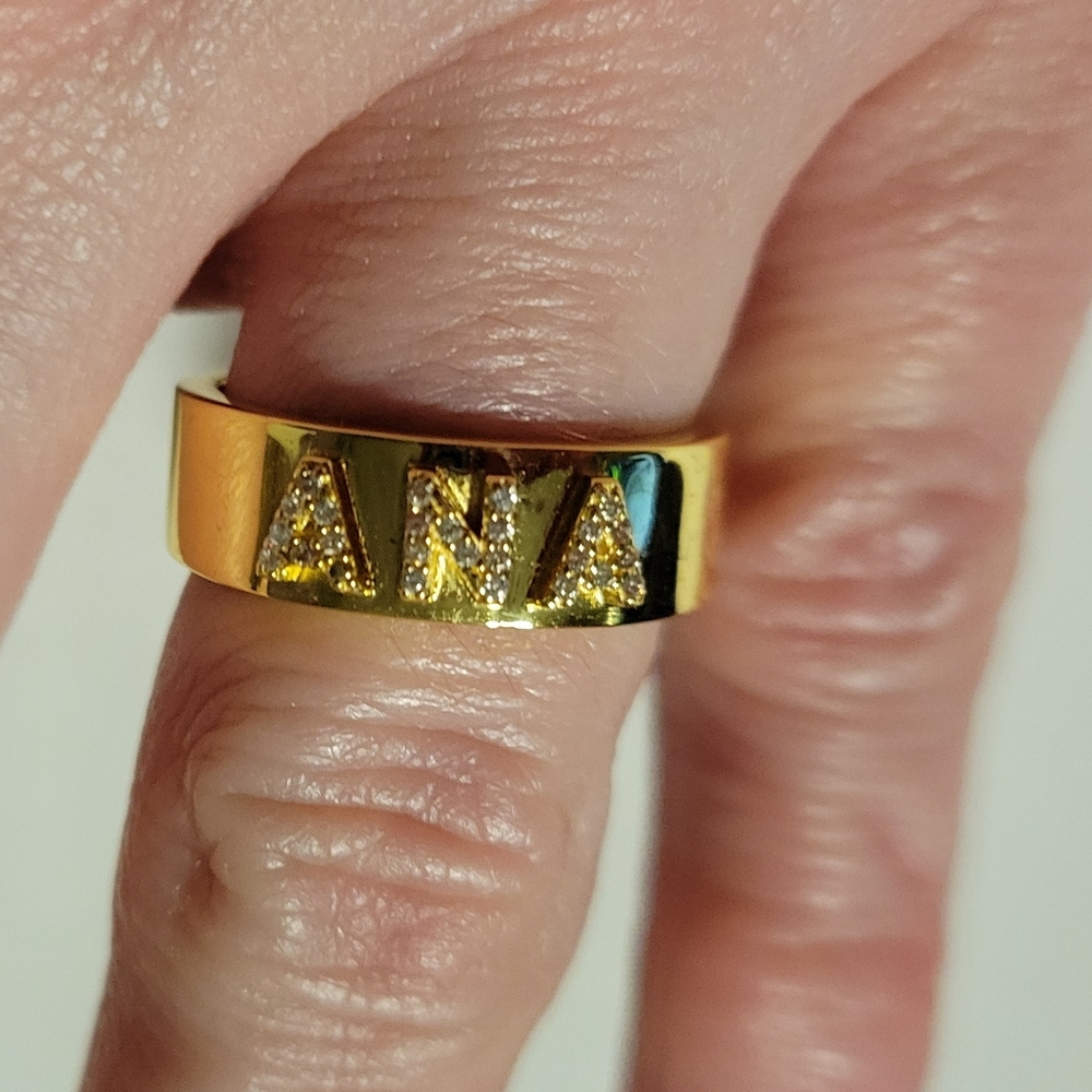 18K Gold Custom Block Ring (ANA)